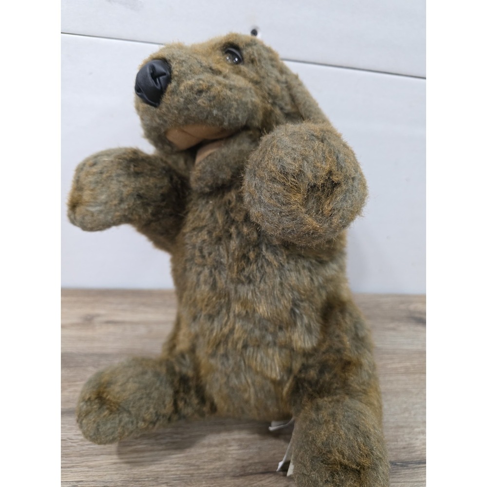 FOLKMANIS Sitting Dog Hand Puppet, 13.5", Chocolate Lab, Realistic Faux Fur - Picture 2 of 8